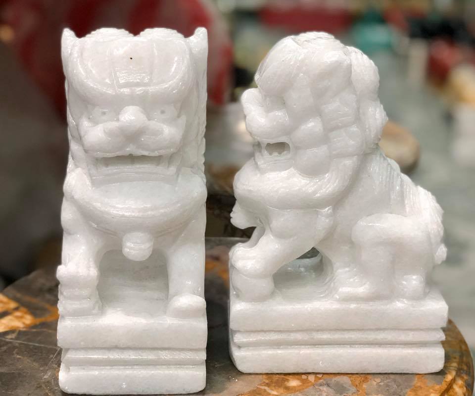 Cặp kỳ lân đá non nước kích thước 20cm