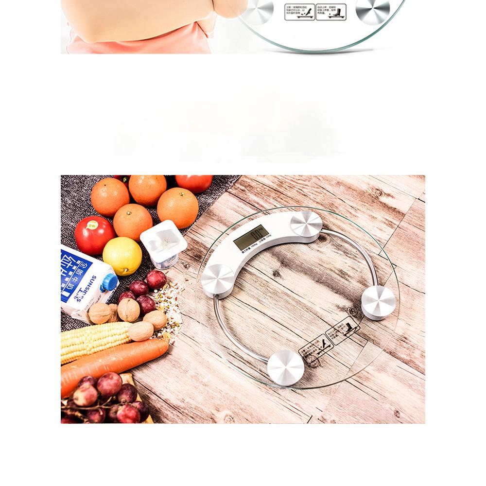 Cân Điện Tử Tròn Mặt Kính Cường Lực Chịu Lực Đến 180kg, Cân Sức Khỏe