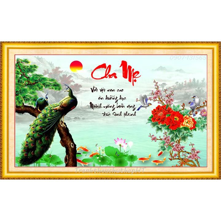 Tranh đính đá cha mẹ VS217 - tự đính