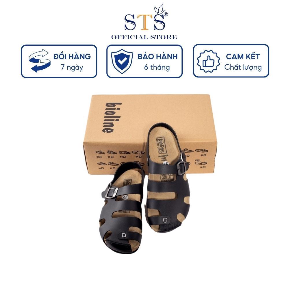 Dép sandal dáng rọ quai hậu da bò thật nguyên tấm đế trấu Briken Unisex đi biển đi chơi đi làm thoải mái êm chân SDRO01