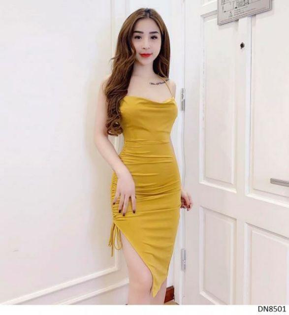 Đầm 2 dây rút nhúng sexy