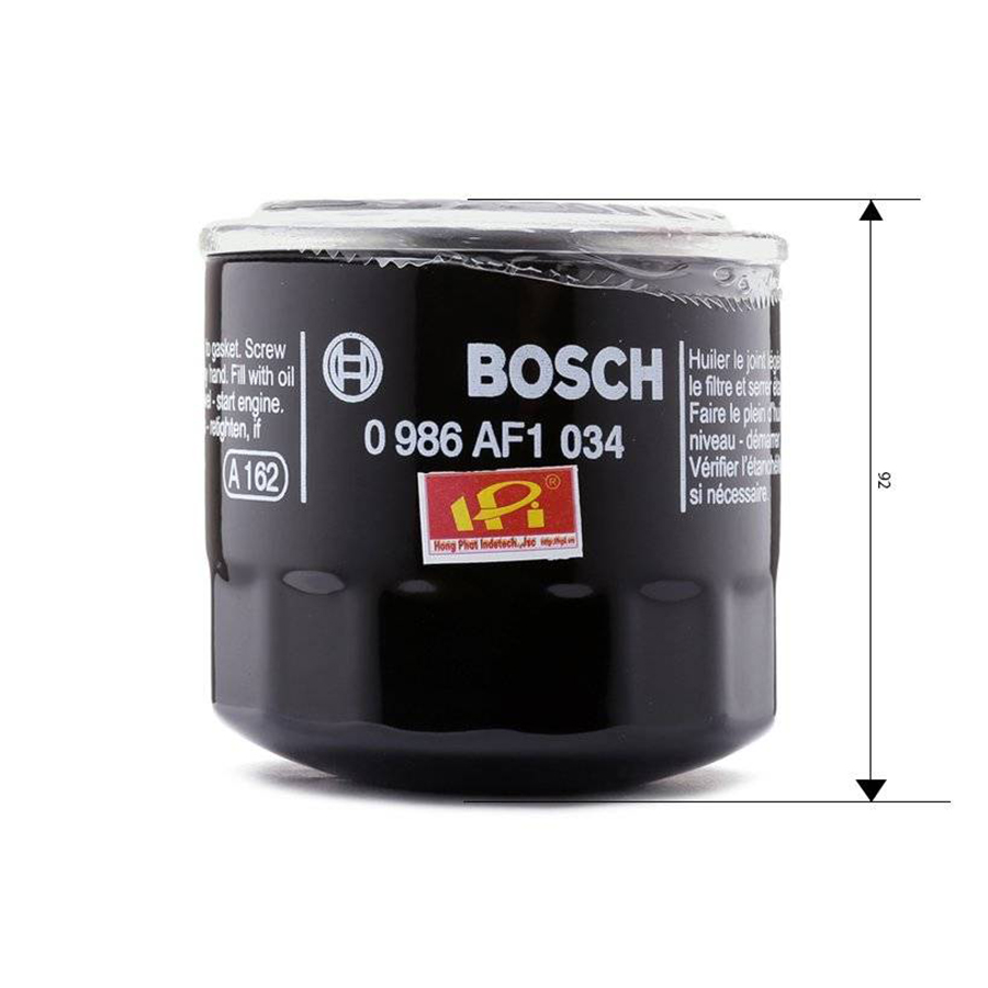 Lọc nhớt Bosch O1034 dành cho xe Cerato/Forte 1.6 2.0 / 08-15; Elantra / Avante, i30, Sonata, Accent, Verna,...; KIA Forte / Cerato, Rio, Soul, CRV (19-); MITSUBISHI Triton