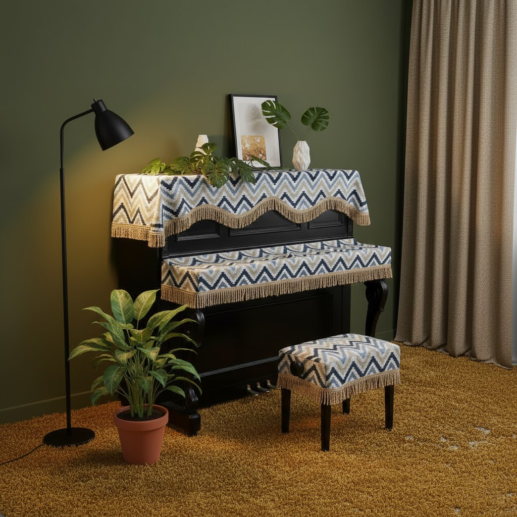 Khăn phủ đàn piano cơ đàn piano điện tử 88 phím sang trọng cổ điển trang trí giáng sinh noel năm mới Tết - Hàng chính hãng