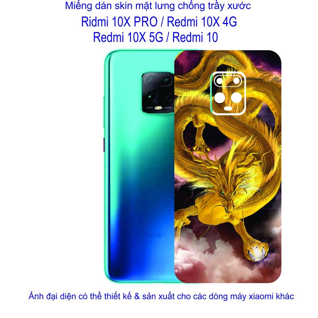 Miếng Dán Skin mặt lưng dành cho Redmi 10x pro / Redmi 10X 4G / Redmi 10X 5G / Redmi 10 Chống trầy xước