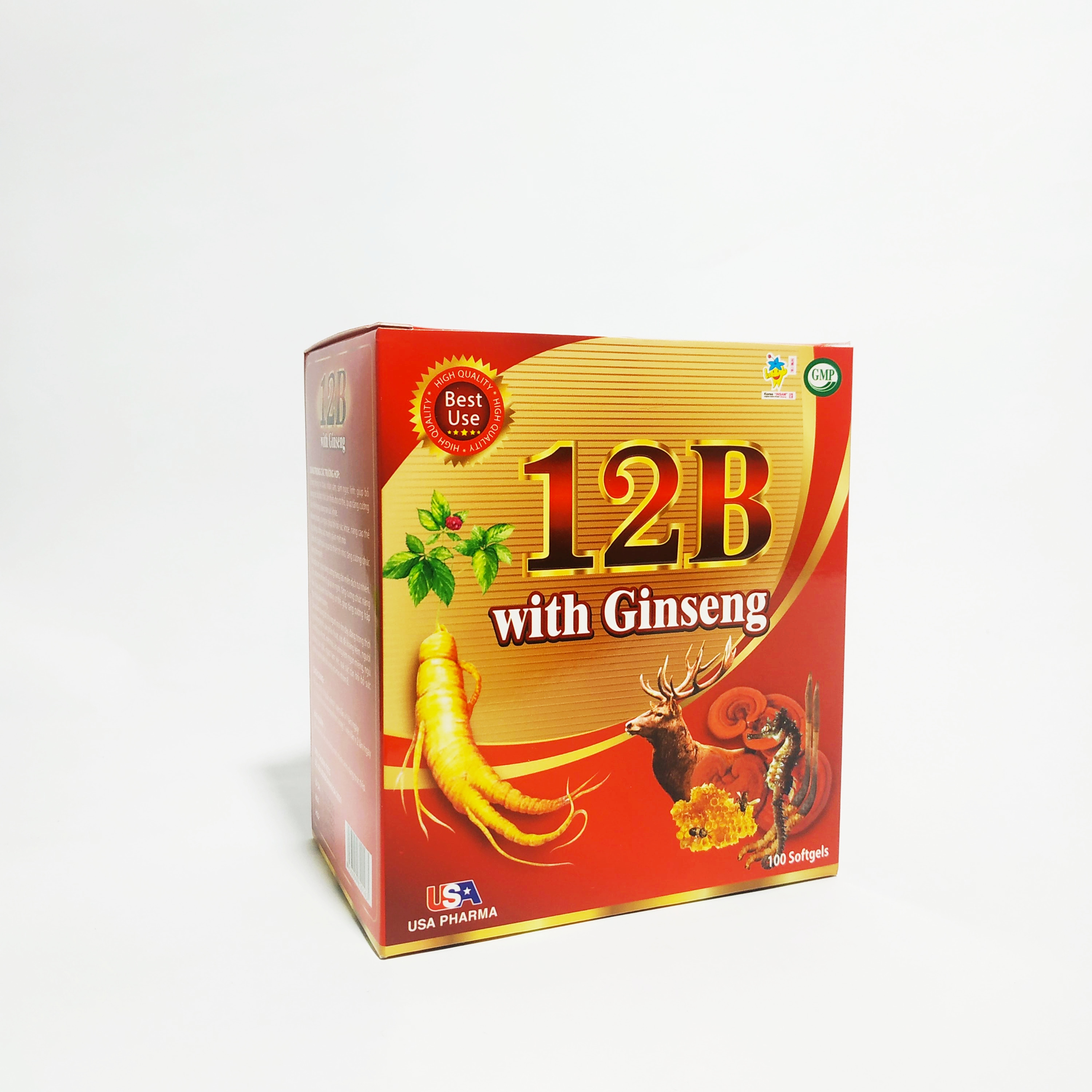 Viên Uống Bồi Bổ Sức Khỏe 12B With Ginseng - Giúp Phục Hồi Sức Khỏe - Nâng Cao Trí Lực - Bổ Sung Các Vitamin Nhóm B - Hộp 100 Viên