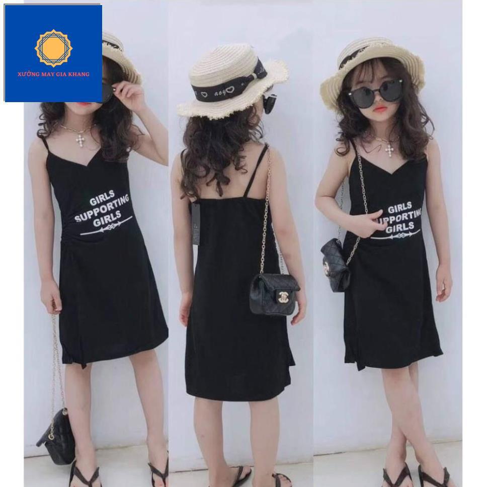 Váy bé gái 7kg-40kg, kiểu dây tăng-đơ, may nhúng hông, chẻ tà - Xưởng may - Gia Khang