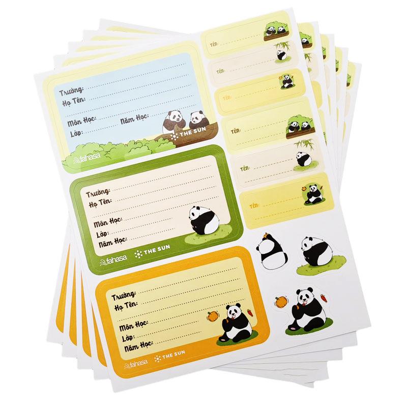 Combo 10 Tập Học Sinh Cute Panda - Miền Nam - 4 Ô Ly - 200 Trang 80gsm - Fahasa 01 - Tặng Nhãn Vở Kèm Sticker