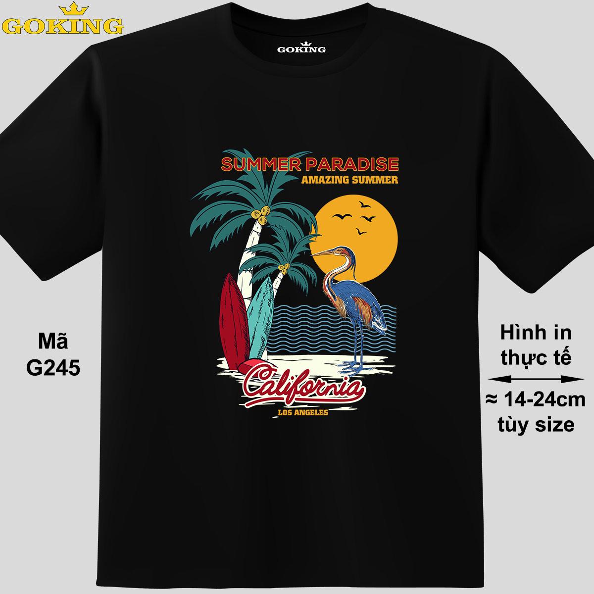 SUMMER PARADISE, mã G245. Hãy tỏa sáng như kim cương, qua chiếc áo thun Goking siêu hot cho nam nữ trẻ em, áo phông cặp đôi, gia đình, đội nhóm