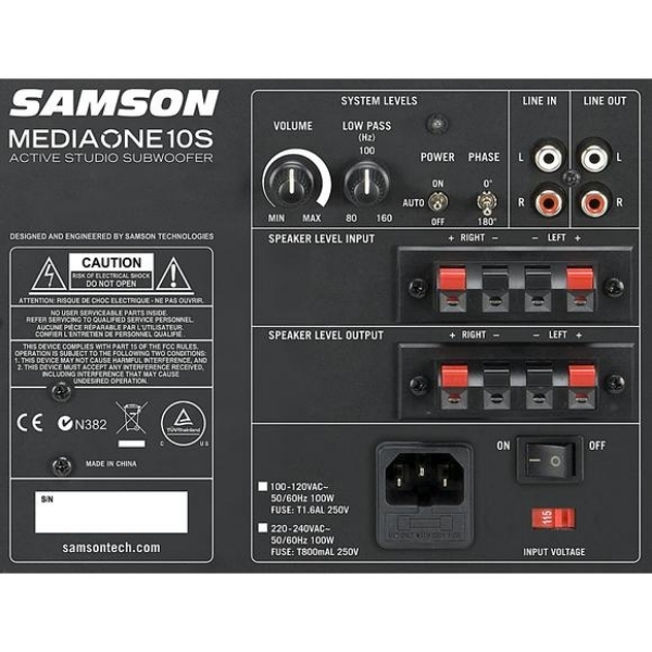 Loa siêu trầm phòng thu - Samson MediaOne 10S nhỏ gọn, tinh tế - Hàng Chính Hãng