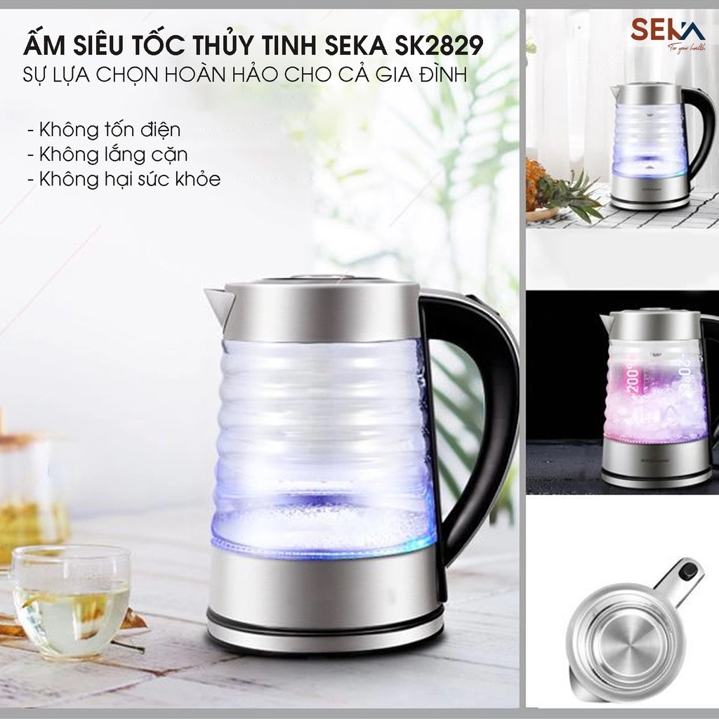 Ấm Siêu Tốc Thủy Tinh SEKA SK2829T 2.2L - Hàng Chính Hãng
