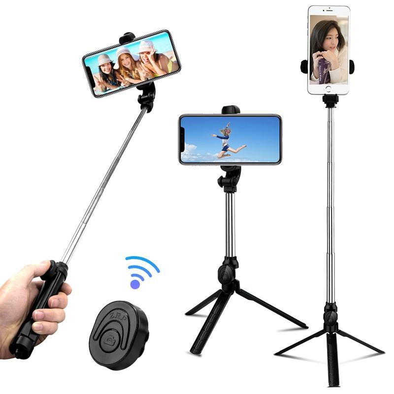 Gậy chụp hình selfie tự sướng, chân tripod XT10 kèm remote bluetooth, có trục ổn định chống rung