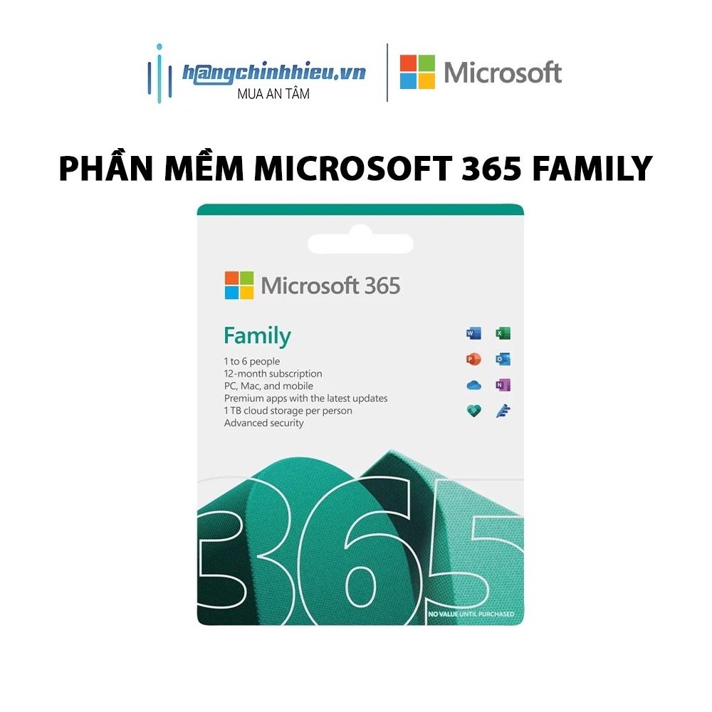 Phần mềm Microsoft 365 Family | 12 tháng | Dành cho 6 người Trọn bộ ứng dụng Office Hàng chính hãng
