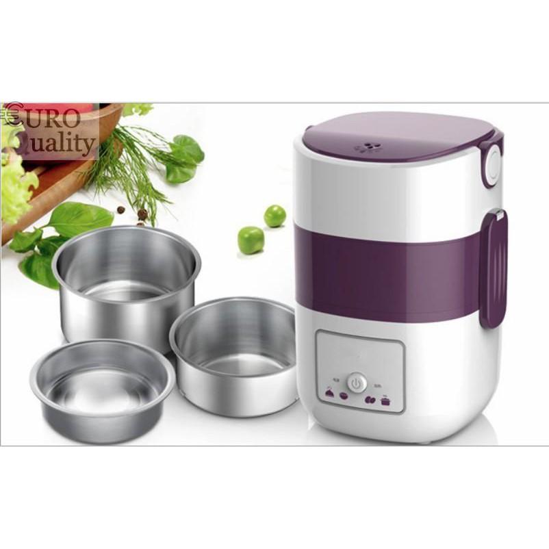 Hộp cơm điện hâm nóng và hỗ trợ nấu thức ăn 3 tầng