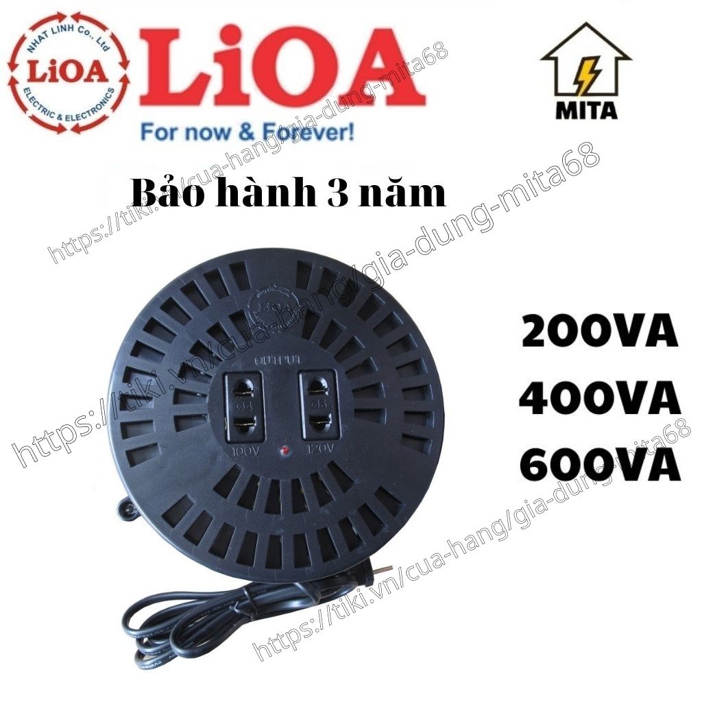 Biến Áp Đổi Nguồn Hạ Áp LiOA - Biến Áp Đổi Nguồn LiOA 200/400/600VA ( Điện Vào 220V- Điện Ra 100/120V)