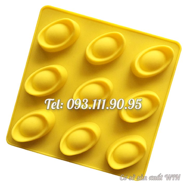 Khuôn silicon làm bánh, rau câu, socola 9 thỏi vàng – Mã số Q 1003