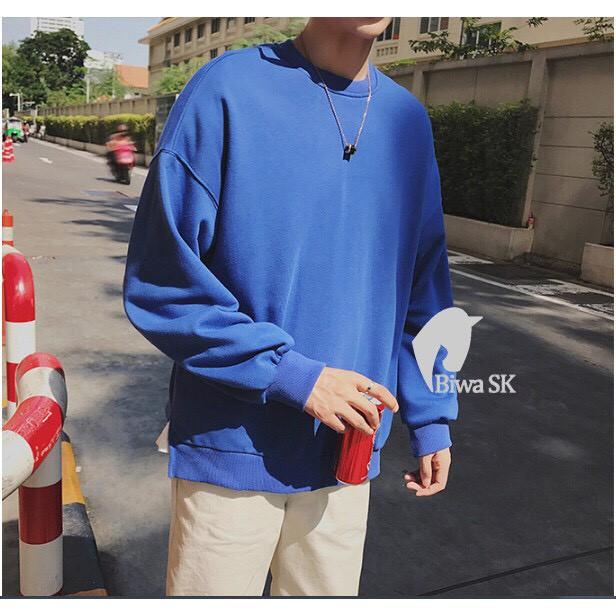 Áo Sweater Nỉ Unisex Dài Tay Basic Phong Cách Hàn Quốc