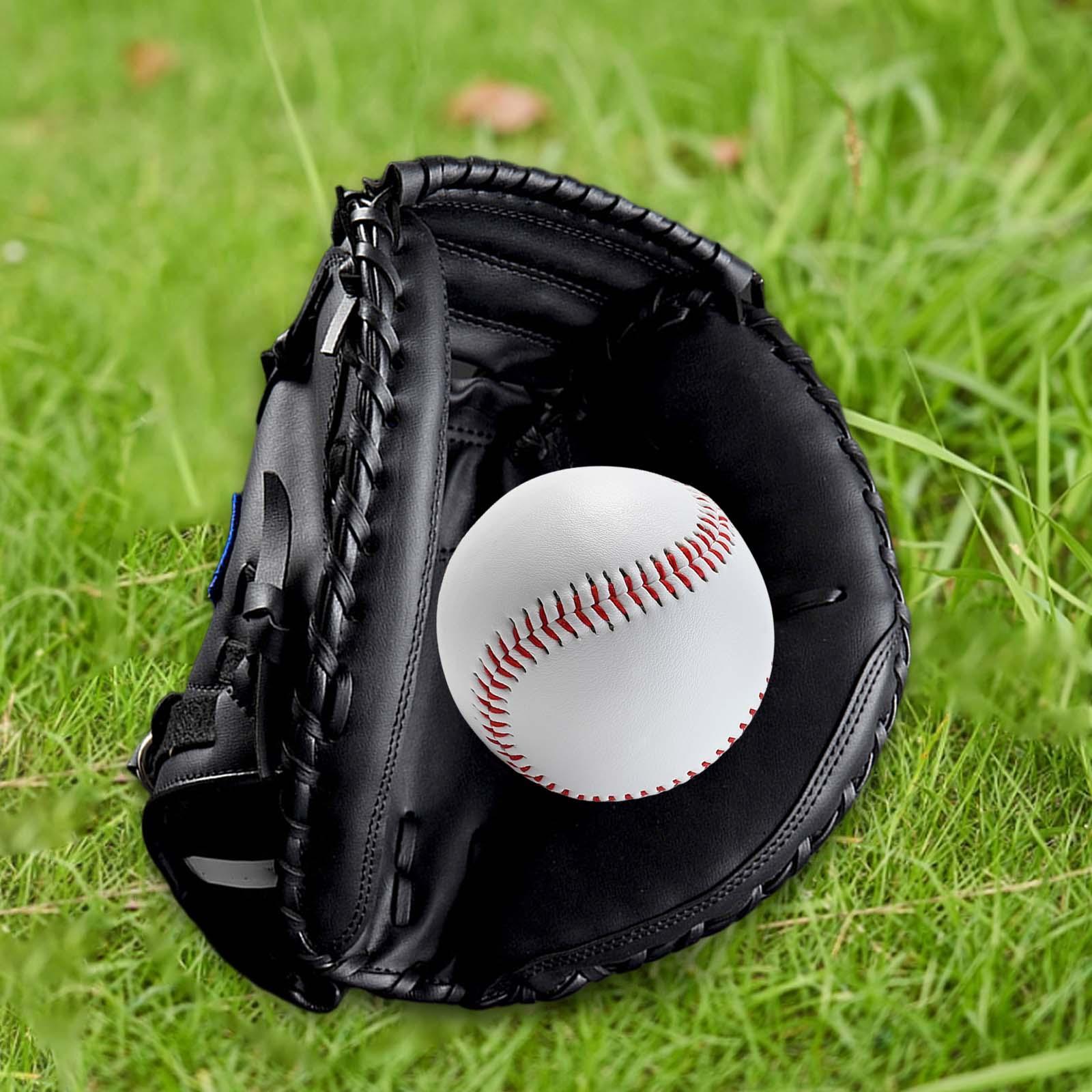 Baseball Catcher Gloves PU with Baseball Ball Teeball Glove Men Women Unisex