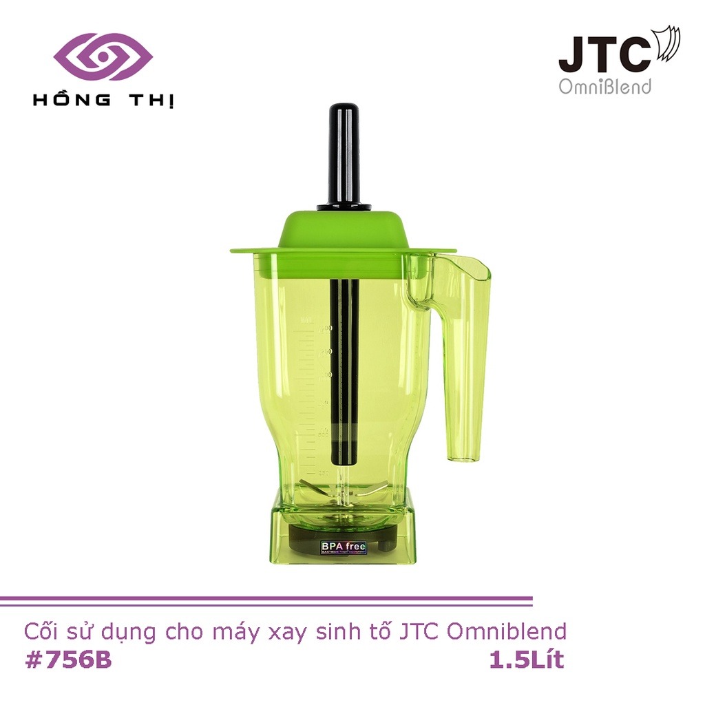 Cối Xay Sinh Tố Công Nghiệp JTC Omniblend (Cối đáy ôm + Nắp + Lưỡi Dao + Que Khuấy) - Hàng Nhập Khẩu