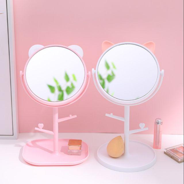 Gương tai mèo - Gương trang điểm để bàn phong cách tiểu thư