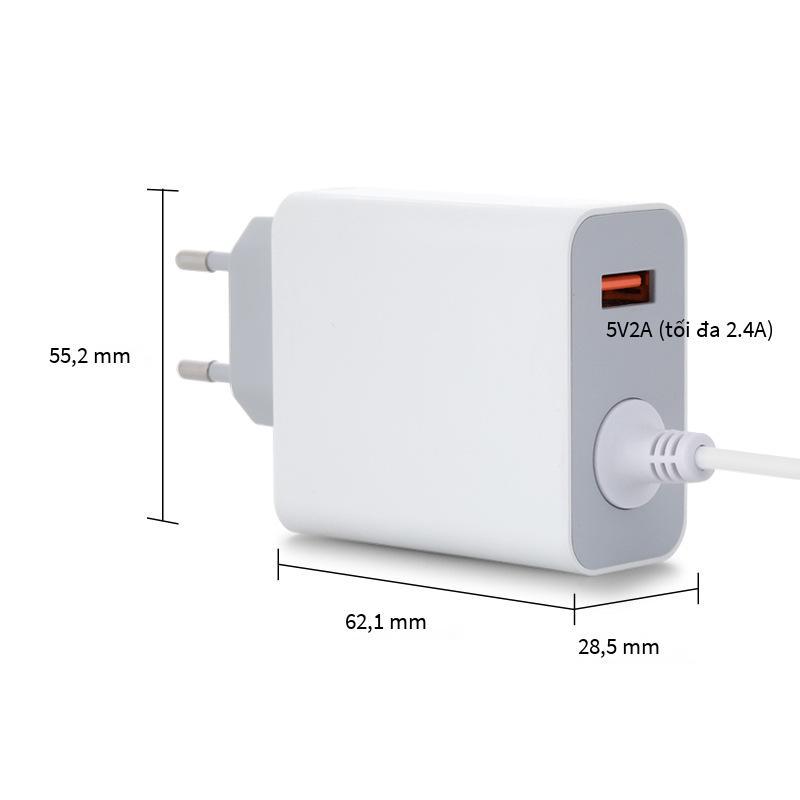 Đảm bảo chất lượng Bộ sạc tiêu chuẩn châu Âu GaN Gallium Nitride PD65W với chứng nhận phân phối thông minh đa giao thức cổng Type-c+USB-A
