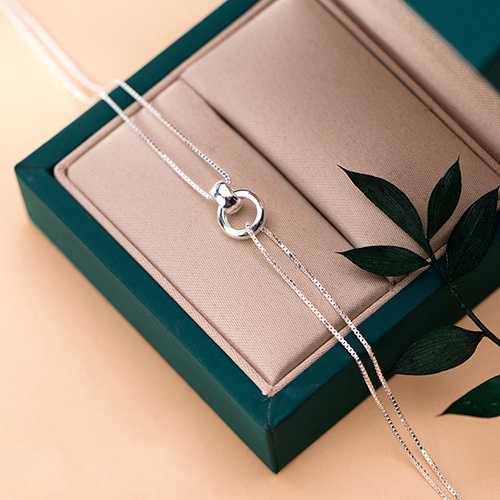 Lắc tay bạc nữ 2TSILVER dây đôi móc tròn CỰC SÁNG LTBN07