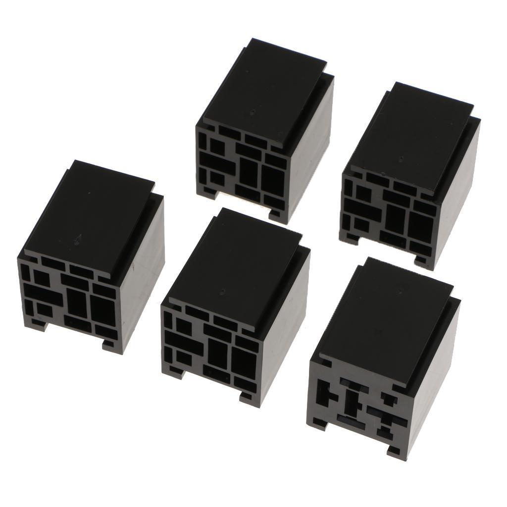 10Pcs 80A Relay Connector 5-Pin Mounting Socket + Terminals Base Holder SPST