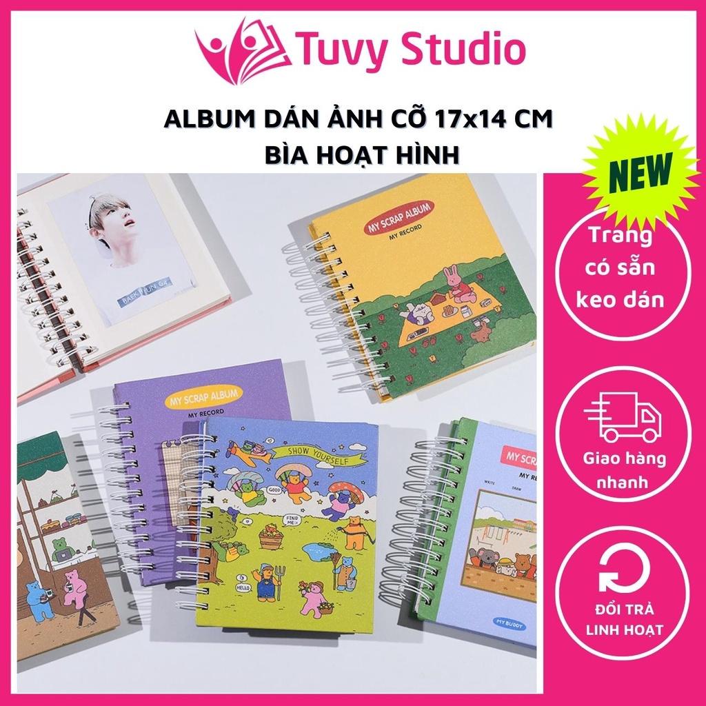 Album ảnh dán cỡ 17x14 cm bìa hoạt hình trang có sẵn keo dán, để nhiều cỡ ảnh 6x9, 8x10, 9x12, 10x15 Tú Vy Studio