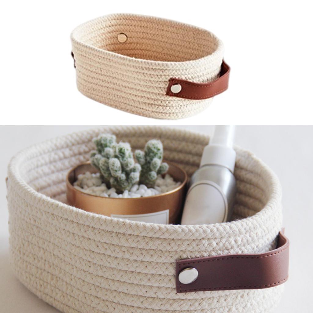 Hand Woven Storage Basket Home Decor Kids Toy Organize Basket for Bathroom