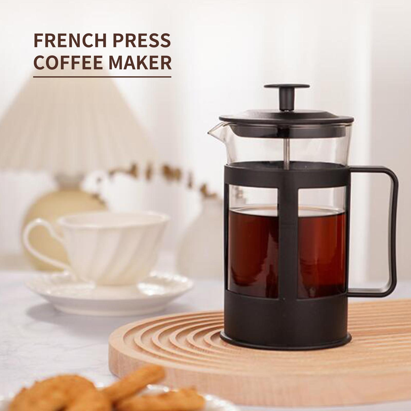 Máy Pha Cà Phê French Press Thủy Tinh Chịu Nhiệt Với 4 Bộ Lọc Dung Tích 350Ml