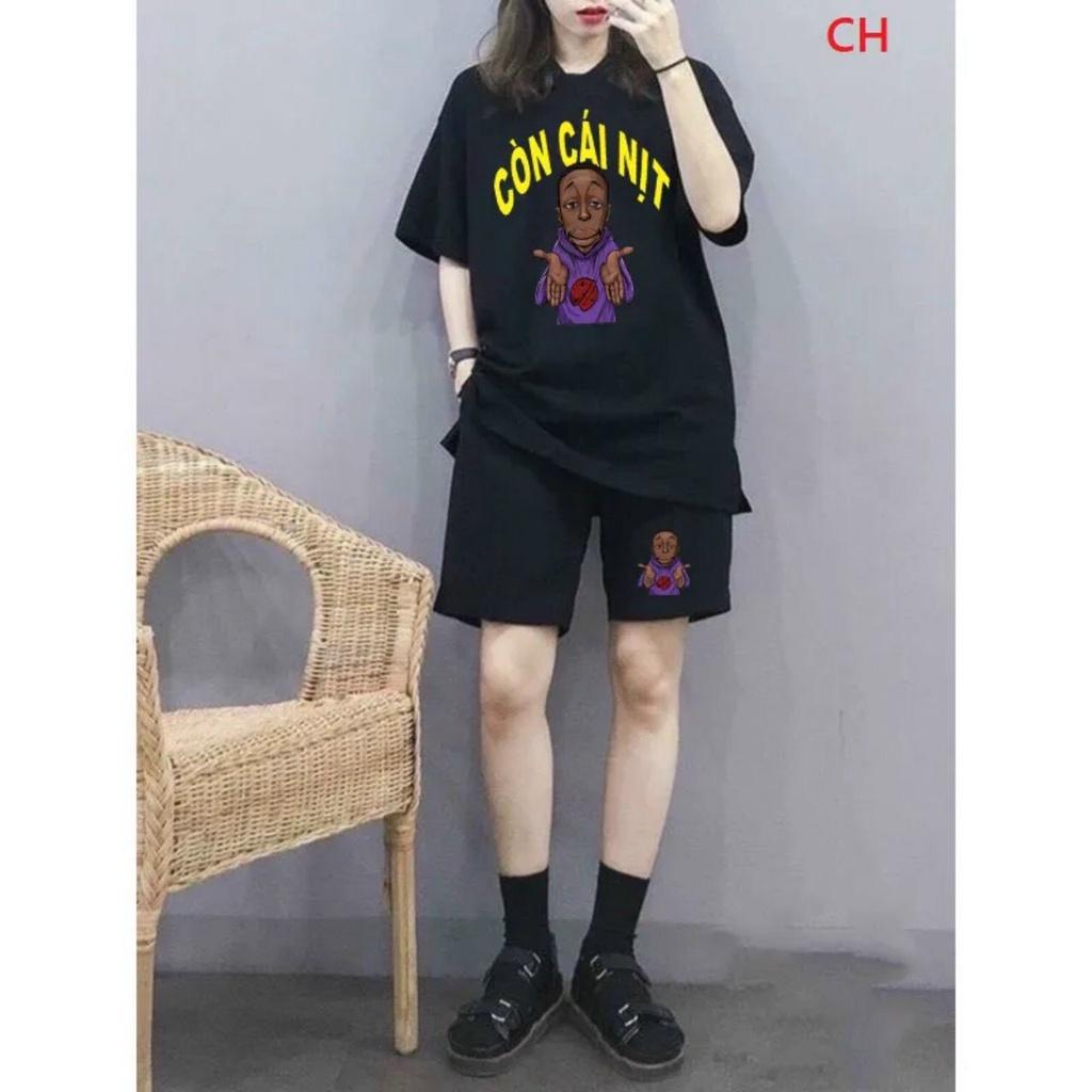 Bộ nam nữ đủ size hottrend áo phông quần sooc cotton mát đẹp