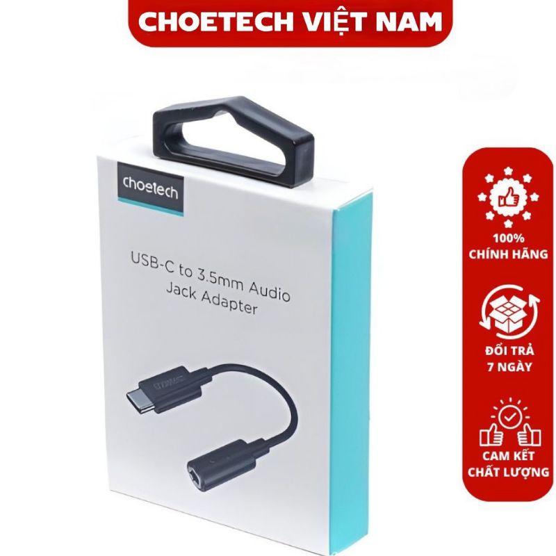 Cáp chuyển đổi USB-C sang 3.5mm Female audio Choetech AUX003–BK (Hàng chính hãng)