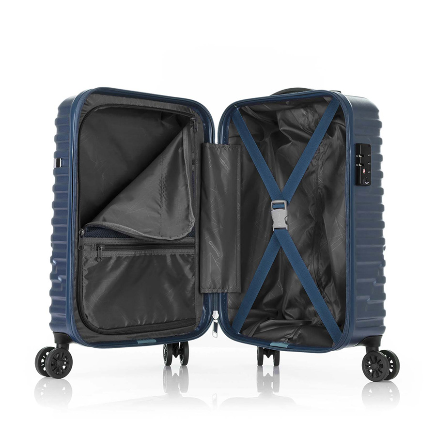 Vali kéo Sky Bridge AMERICAN TOURISTER - MỸ : Bánh xe đôi xoay 360 độ, giúp di chuyển dễ dàng, êm ái Khóa số tích hợp TSA, giúp tăng cường bảo mật Đai khóa chữ X và nội thất bên trong được thiết kế nhiều ngăn tiện lợi