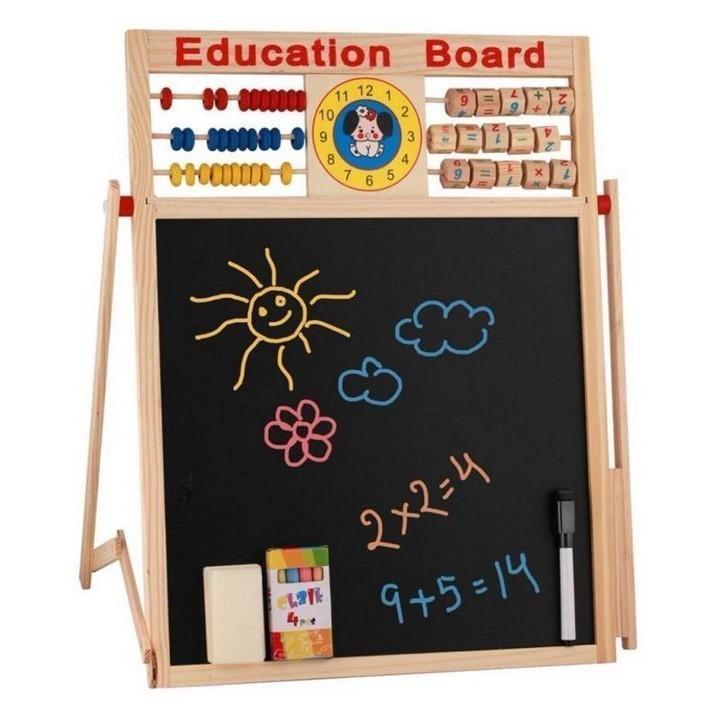Bảng Ghép Gỗ Nam Châm 2 Mặt Cho Bé Học Chữ Và Số Thông Minh