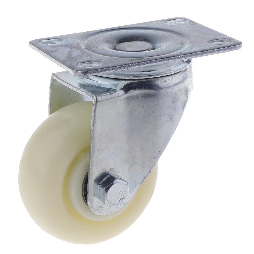 3Inch White PP Swivel Plate Caster Wheels 90kg 200lbs Trolley Cart