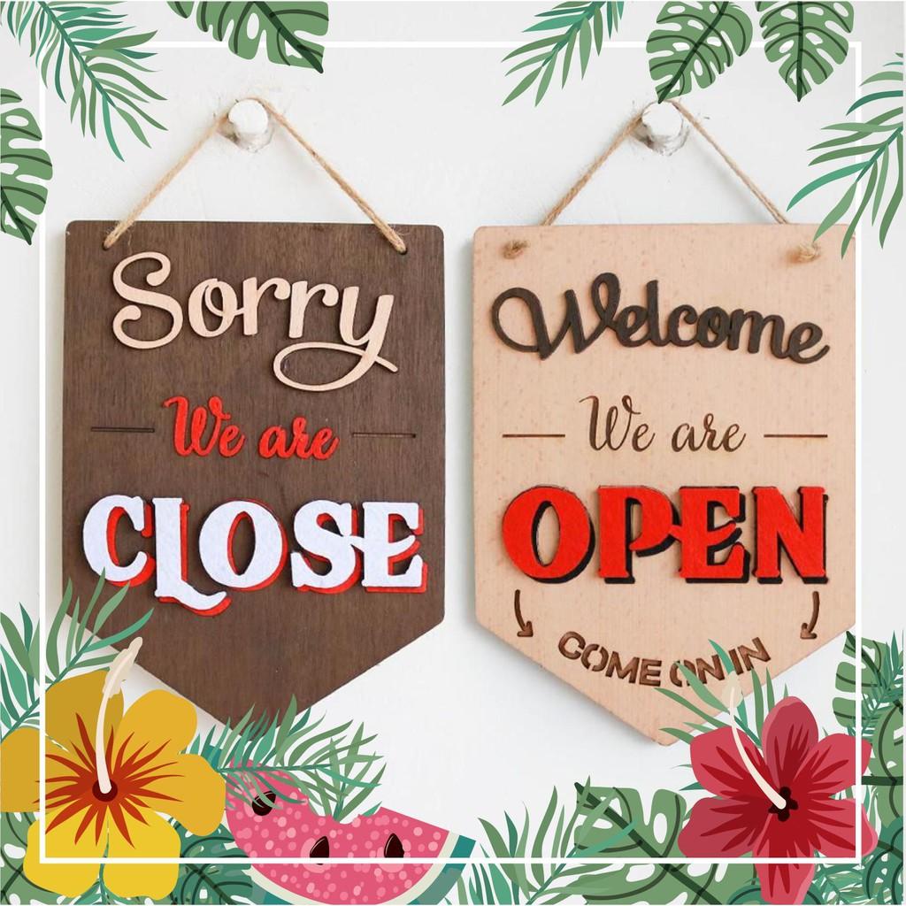 Bảng gỗ OPEN CLOSE 2 mặt nhiều mẫu