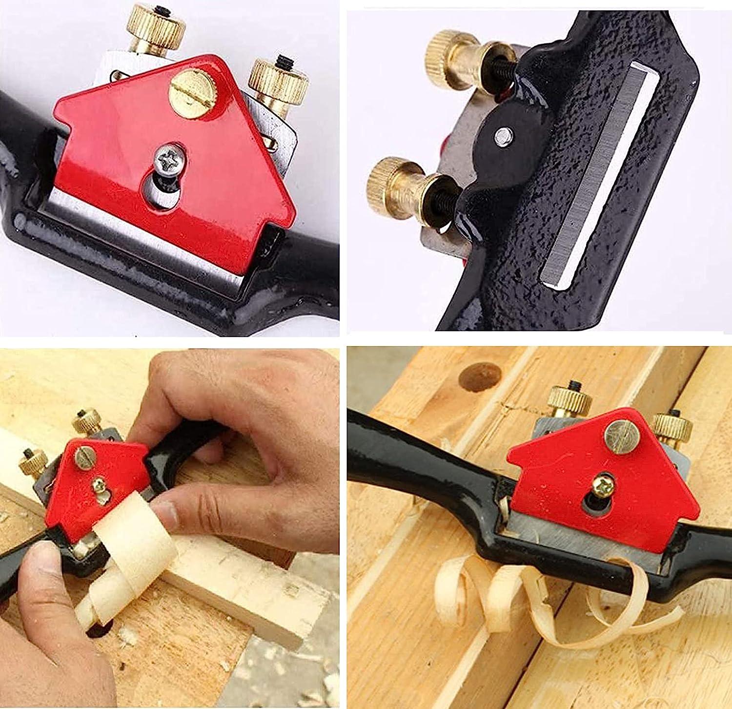 Chweif Plane, Dụng cụ cắt tỉa cầm tay dạng bào gỗ điều chỉnh 210mm, với 8 lưỡi dự phòng, Dụng cụ cầm tay dạng bào cầm tay có thể điều chỉnh bằng vít