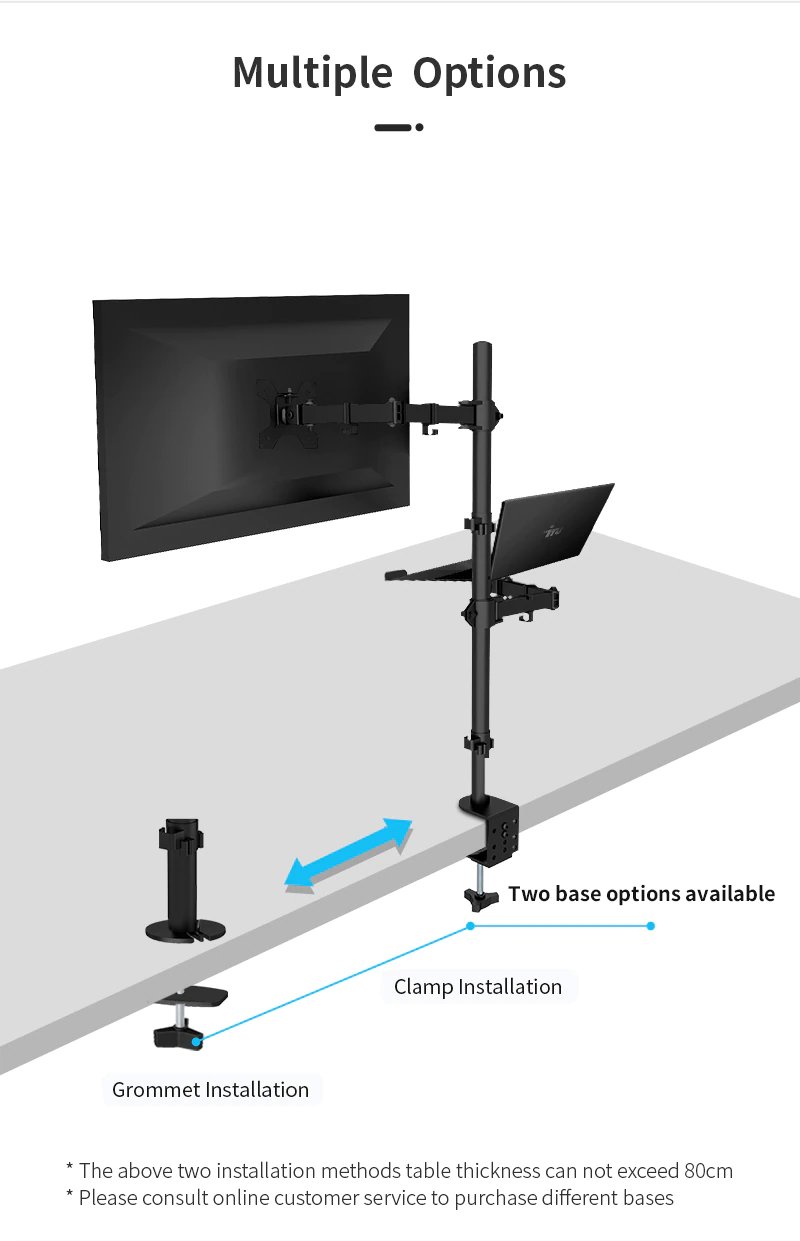 [Siêu phẩm] M074 - Giá Treo Màn Hình [17-32inch] Kèm khay Đỡ Laptop/MacBook [10– 17Inch] [Ưu việt hơn M052/ NB H180] mẫu mới 2022