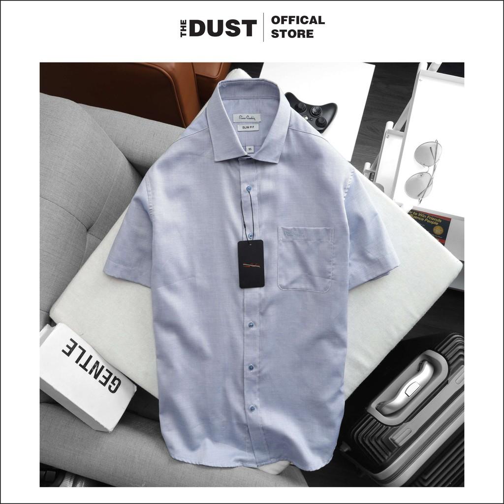 Áo sơ mi nam ngắn tay trơn cổ bẻ basic Pire Cadin NT - form slim fit chất vải cotton lụa cao cấp chống nhăn - THE DUST
