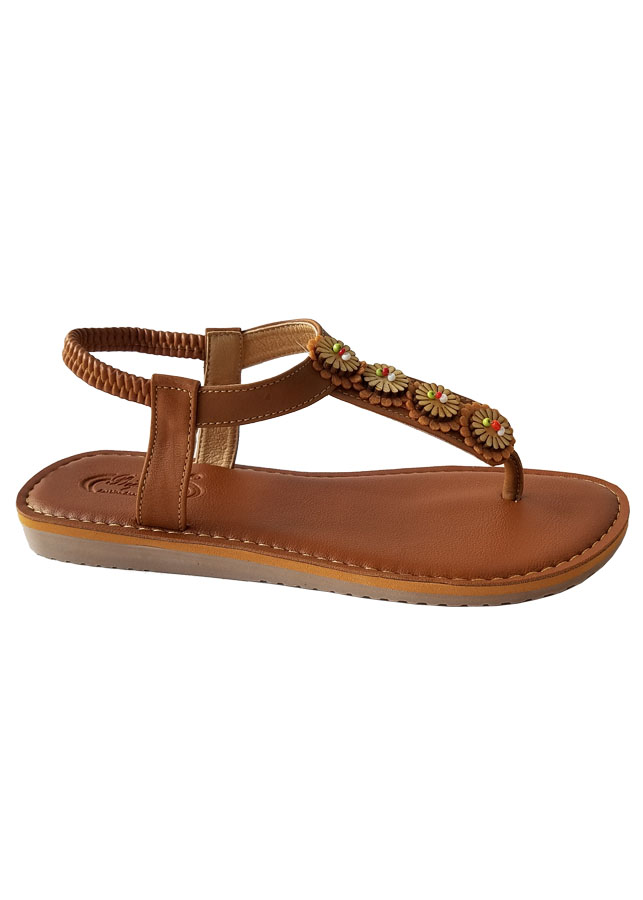 Giày sandal nữ xỏ ngón da bò thật BIGGBEN cao cấp SDN72