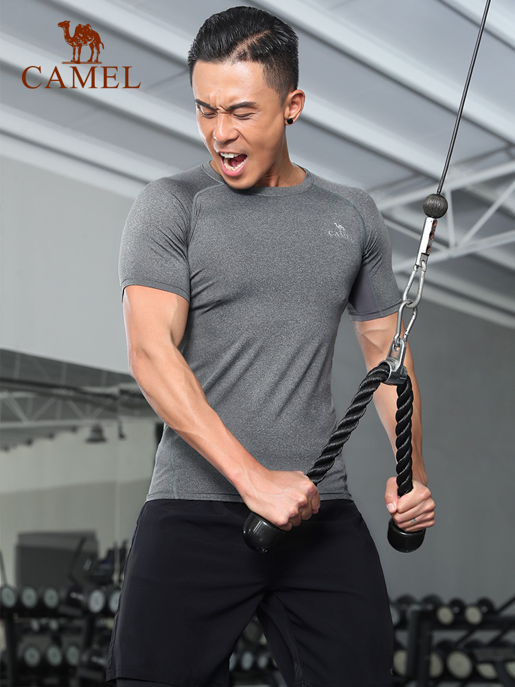 Bộ Đồ Thể Thao Nam CAMEL 5 cái một bộ Bộ đồ tập gym Mặc quần áo chạy bộ Nhanh khô Đồ thể thao dài tay Áo bóng rổ Bộ quần áo tập luyện