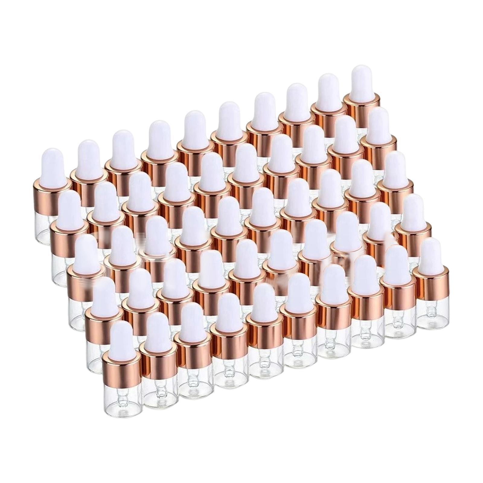 50x Portable Essential Oil Bottle Mini Dropper Bottles for Liquid Travel