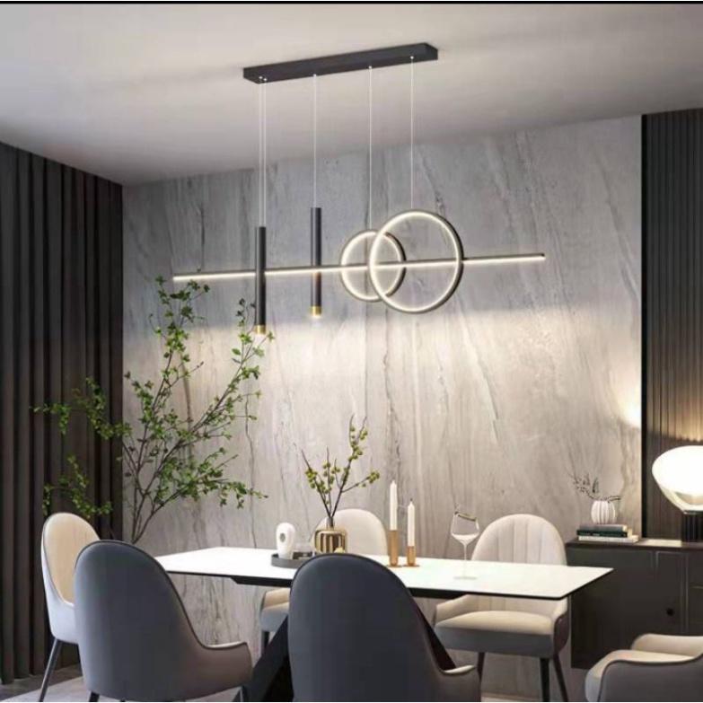 Đèn thả bàn ăn phong thái Bắc Âu dài 1,2m, 3 cơ chế ánh sáng, đèn decor, đèn trang trí,