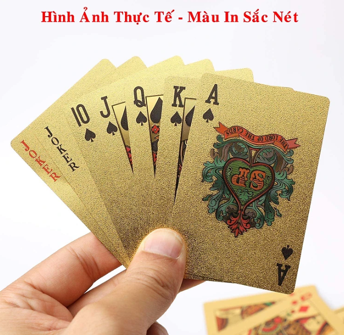 Hình ảnh Bộ Bài Tây Poker Nhựa Phủ Nhũ Vàng Chống Gãy Và Chống Thấm Nước