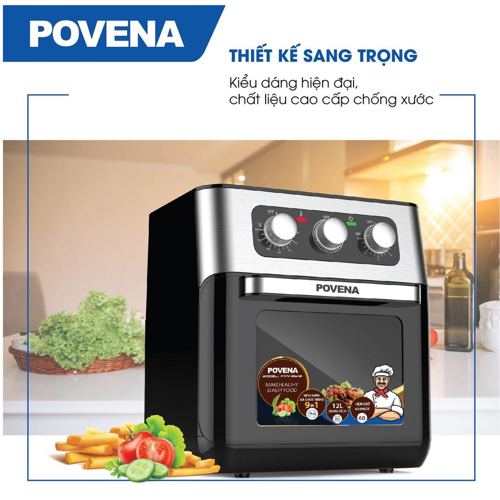 Nồi Chiên Không Dầu POVENA 12L 1800W PVN-3612 - Hàng chính hãng