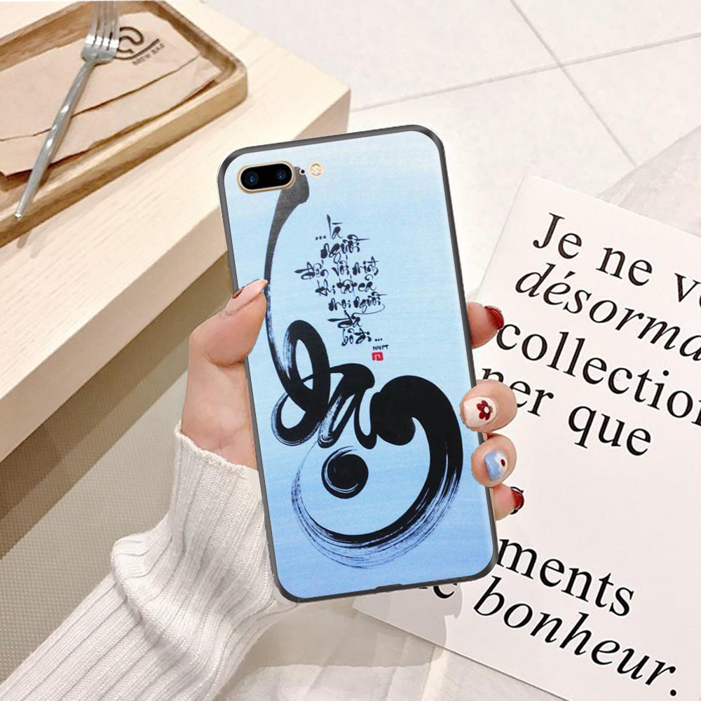 Ốp lưng điện thoại iPhone 7 Plus viền silicon dẻo TPU  hình Thư Pháp - Hàng chính hãng
