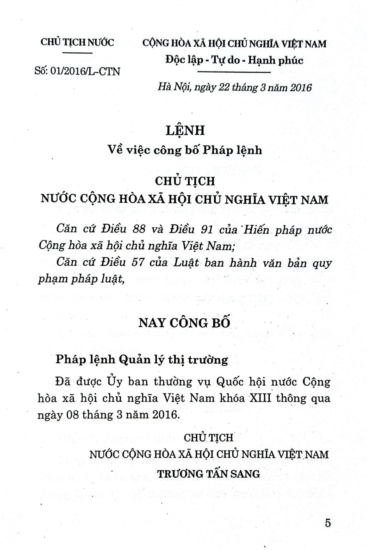 Pháp lệnh quản lý thị trường