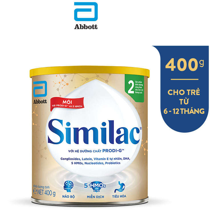 Sữa bột Similac 2 900g/lon Dinh Dưỡng 5G Mới dành cho trẻ 6-12 tháng tuổi