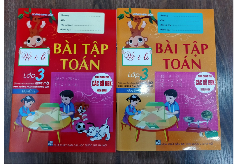 Sách - Combo Vở ô li Bài tập Toán lớp 3 Quyển 1 + 2 theo chương trình mới