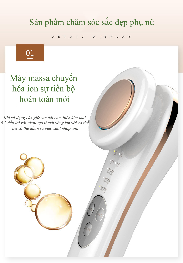 Máy Massage Mặt Đa Năng INFACE SONIC Sử Dụng Ion Nâng Cơ Điện Di Tinh Chất Mát xa, Làm Sạch, Trẻ Hóa Chăm Sóc Da Mặt Toàn Diện- HÀNG CHÍNH HÃNG