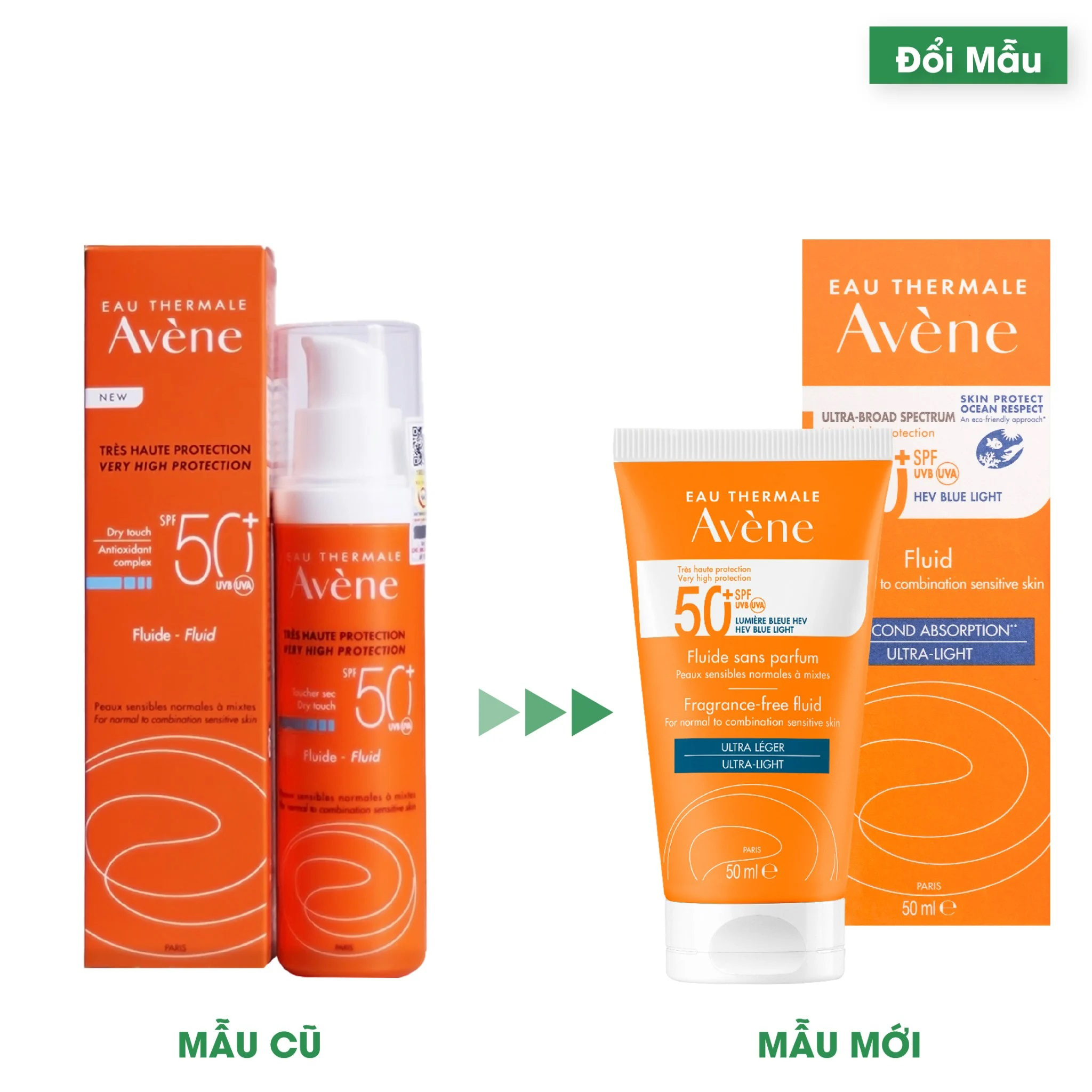 Kem chống nắng Avene Fluid da thường da hỗn hợp